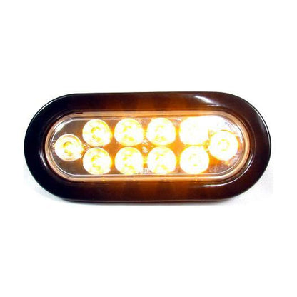 6" Amber Oval Marker/Tail/Turn Led Light With 10 Leds And Clear Lens | F235196