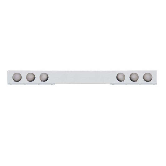 Stainless Steel Trailer Rear Light Bar With Six 4" Round Cutouts | F247627