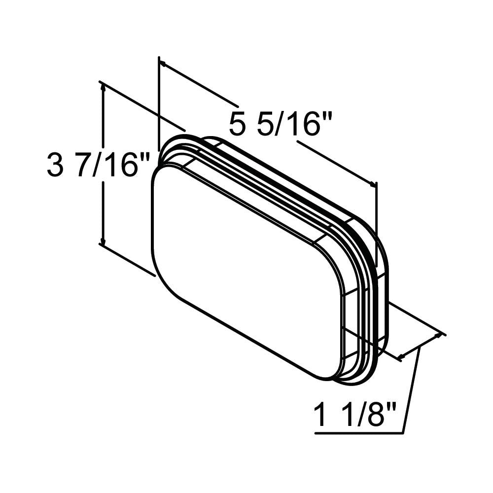 5.3" x  3.4" Red Rectangular Tail/Stop/Turn Led Light With 24 Leds And Clear Lens | F235287