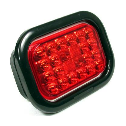 5.3" x  3.4" Red Rectangular Tail/Stop/Turn Led Light With 24 Leds And Red Lens | F235286