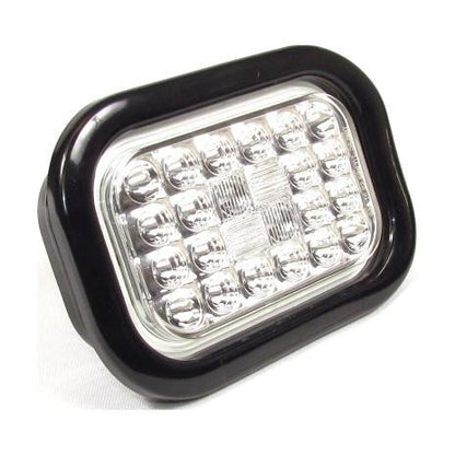 5.3" x  3.4" Red Rectangular Tail/Stop/Turn Led Light With 24 Leds And Clear Lens | F235287