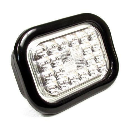 5.3" x  3.4" Amber Rectangular Tail/Turn Led Light With 24 Leds And Clear Lens | F235289