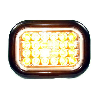 5.3" x  3.4" Amber Rectangular Tail/Turn Led Light With 24 Leds And Clear Lens | F235289