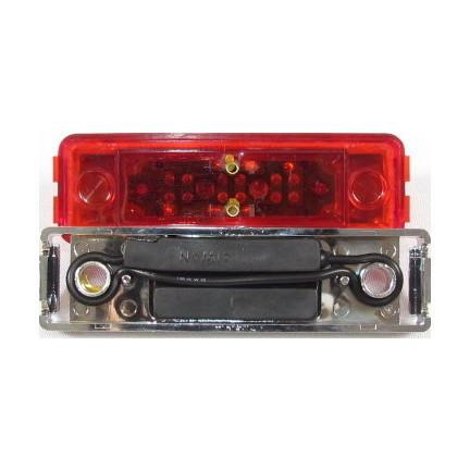 Red Rectangular Side Marker Led Light With 3 Leds And Red Lens | F235254