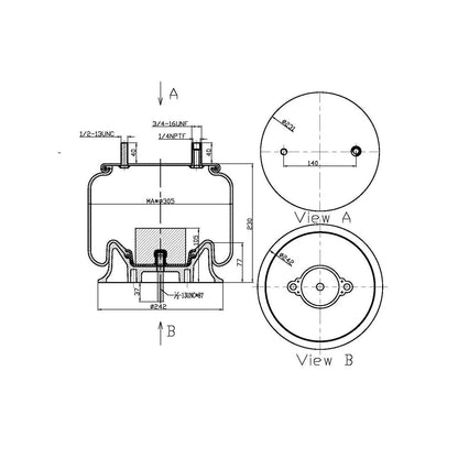 F245590 | AIR SPRING | Replace 8204 | FAS-0606