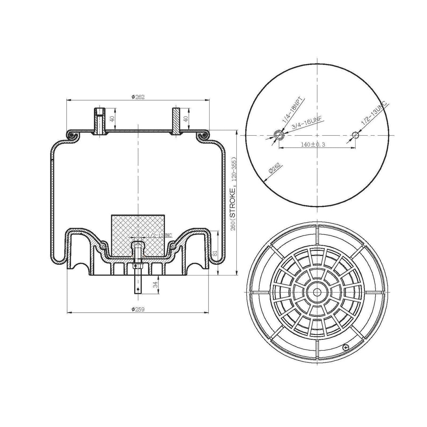 F245593 | AIR SPRING | Replace 8729 | FAS-0579