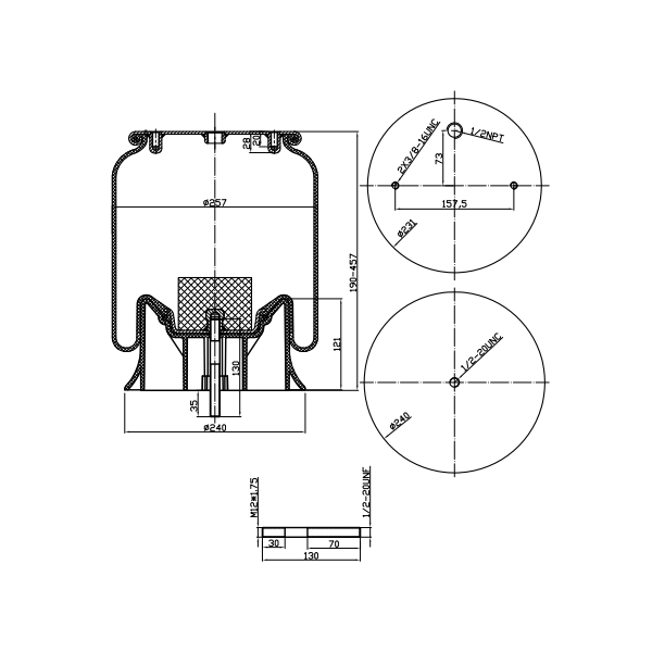 F245587 | AIR SPRING | Replace 9069 | 1R12-069 | FAS-0685