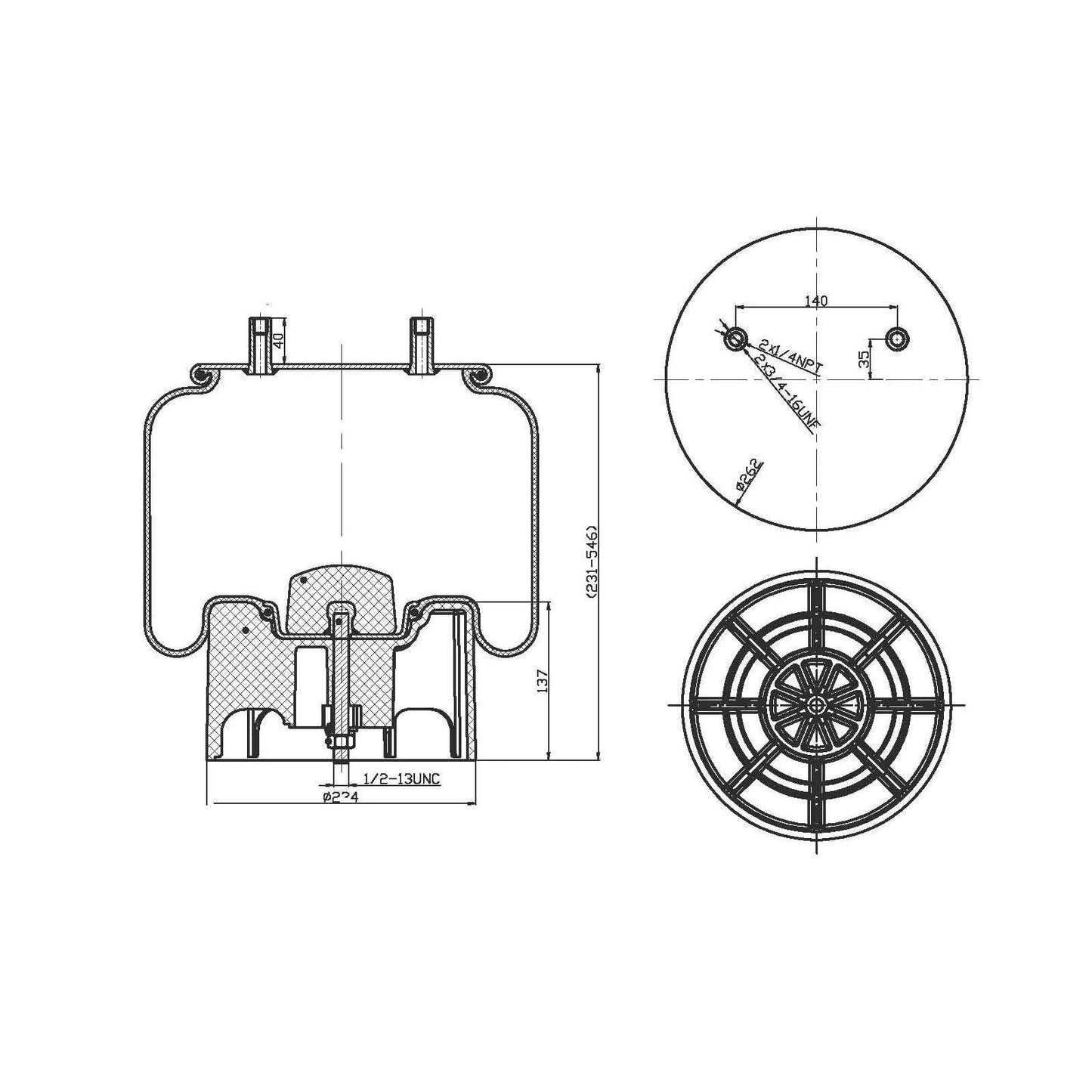 F245598 | AIR SPRING  8708, 1R13-177