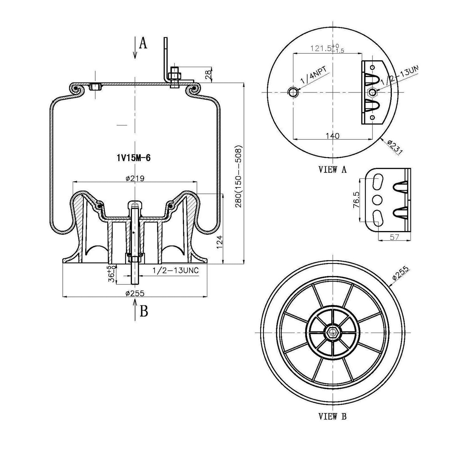 F245597 | AIR SPRING  8829, 1R12-615 | Replace FAS-0728