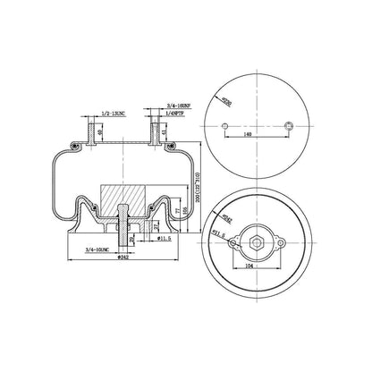 F245599 | AIR SPRING  9039, 1R12-095 | Replace FAS-0699