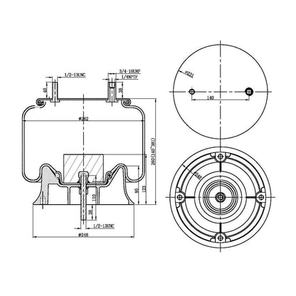 F245570 | AIR SPRING  1R12-487, 9366