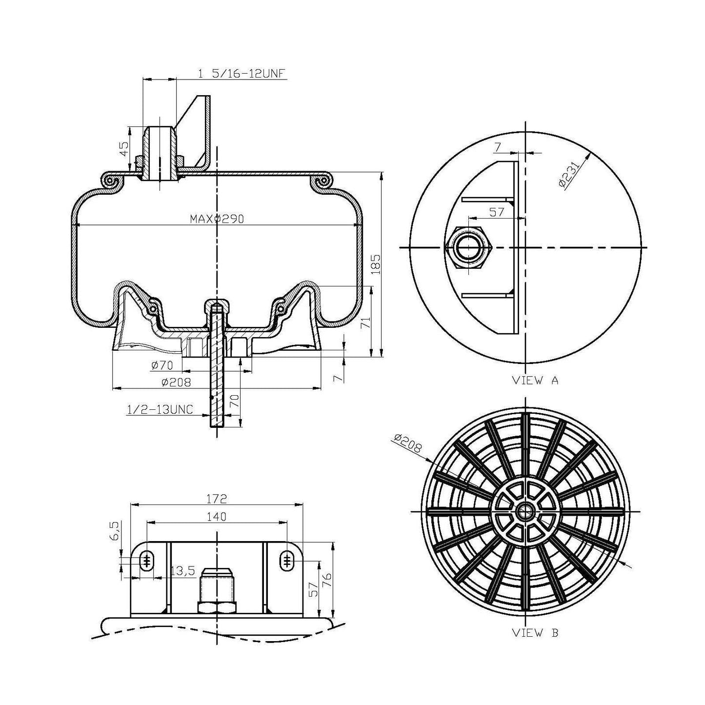 F245569 | AIR SPRING  9622, 1R11-221 | Replace FAS-0698