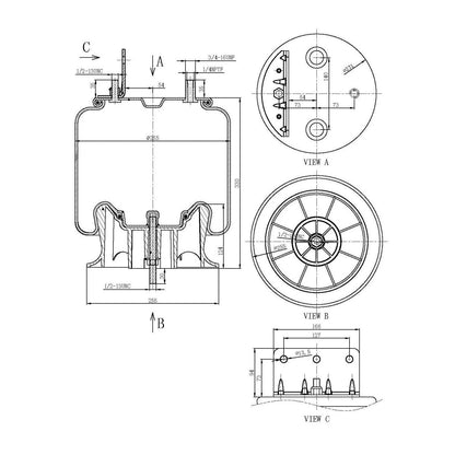 F245595 | AIR SPRING  9648, 1R12-538 | Replace FAS-0695