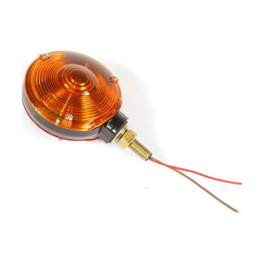Round Pedestal Incandescent Light With Red/Amber Lens | F235266