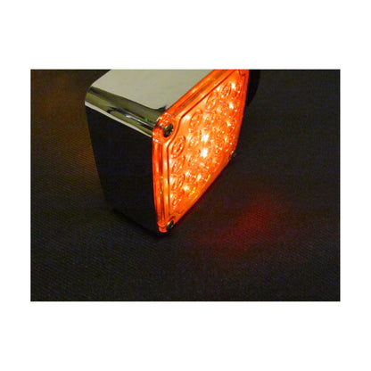 Fortpro Square Chrome Pedestal Led Light with 24 LEDs and Clear Lens - Driver Side | F235241