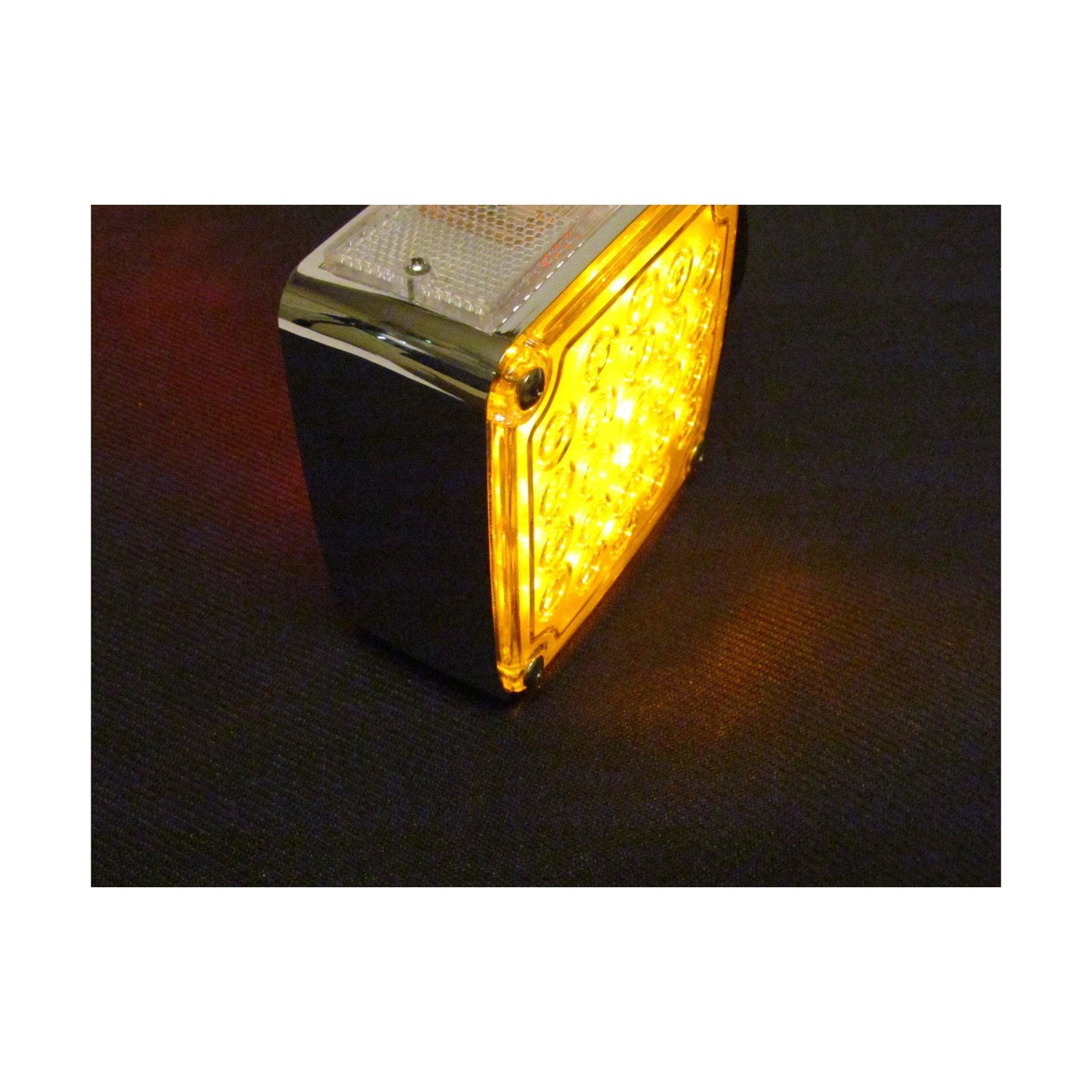 Fortpro Square Chrome Pedestal Led Light with 24 LEDs and Clear Lens - Passenger Side | F235251