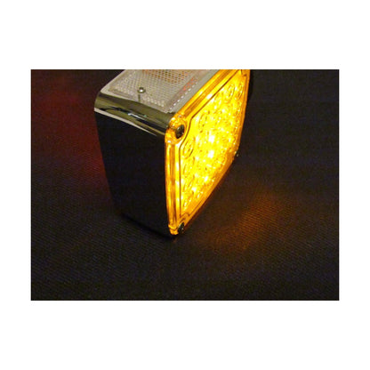 Fortpro Square Chrome Pedestal Led Light with 24 LEDs and Clear Lens - Driver Side | F235241