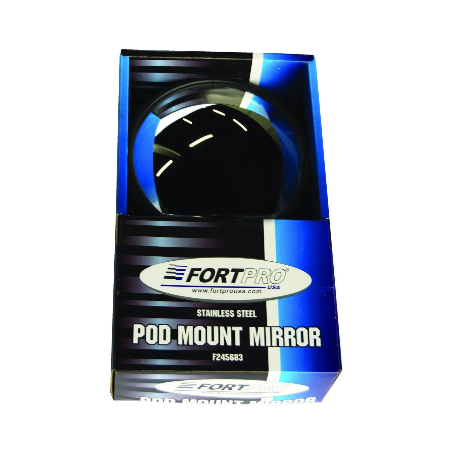 8 1/2" Semi Bubble Convex Mirror With Stainless Steel Pod Mount | F245683