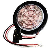 F235104 | RED Clear, 4" Dia. 17 LED Chromed Reflector Sealed