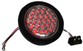 F235110 | RED Clear, 4" Dia. 24 LED Sealed 12 V.