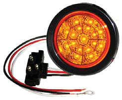 F235112 | AMBER 4" Dia. 17 LED Chromed Reflector Sealed