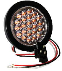 F235117 | AMBER Clear, 4" Dia. 24 LED Sealed 12 V.