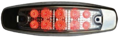 F235137-24 | RED Clear Oval Marker Light 10 LED