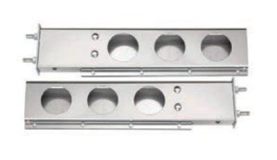 F245710 | CHROME SPRING LOADED 2 PIECES LIGHT BAR WITH ROUND CUTOUTS